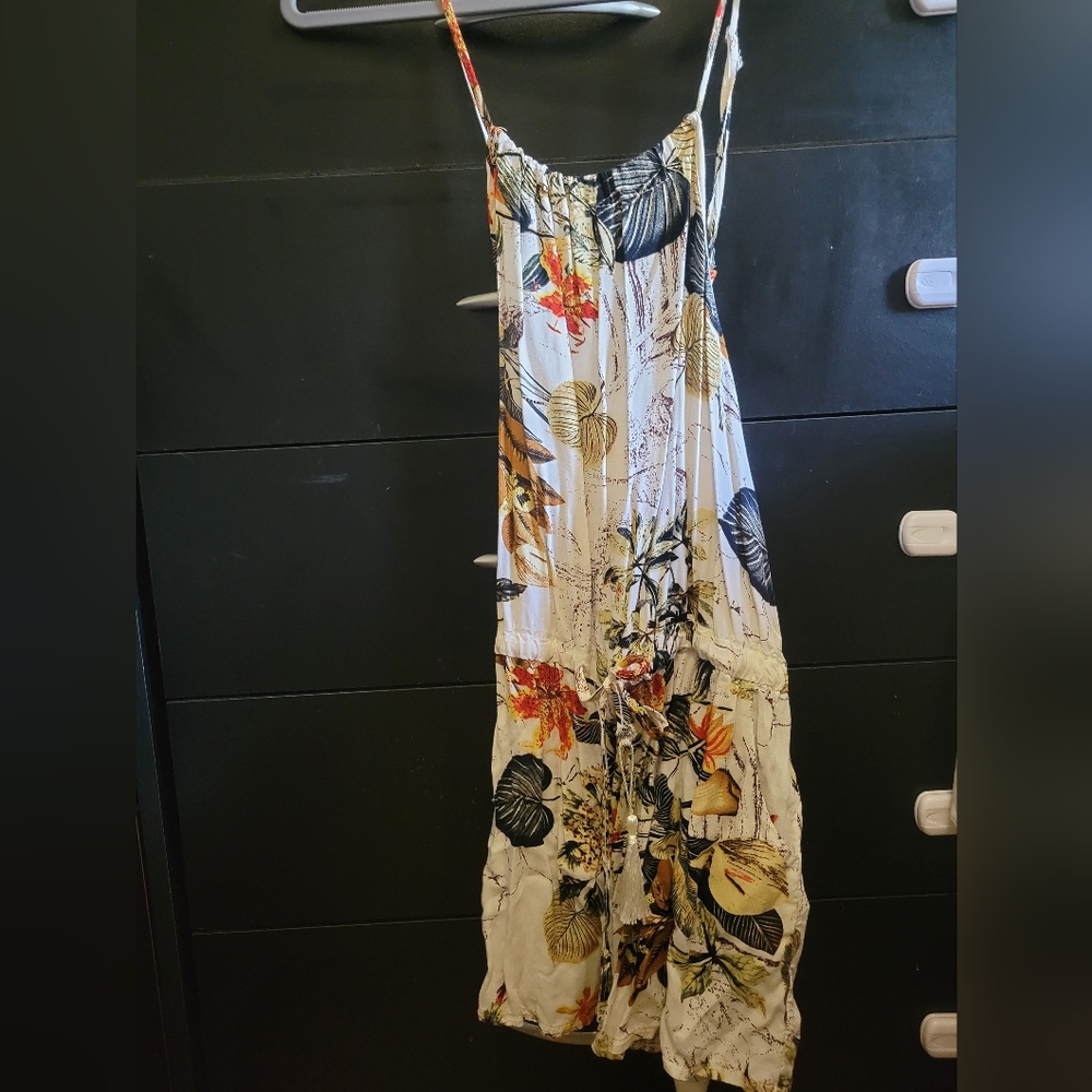 Fall Colored Floral Romper Medium